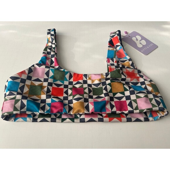 NWT Kitty and Vibe Women’s Scoop Bikini Top in Topanga XS - Picture 1 of 6